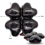 G - 504 globo trébol de corazones negro 45cm C/50 C1120