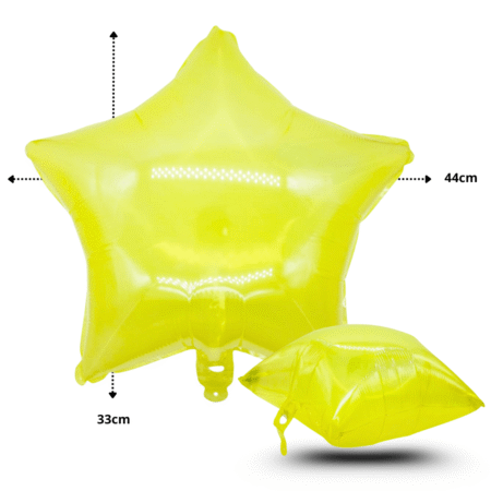 G - 601 globo estrella translucido amarillo 45cm C/50 C1141