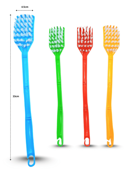 H - 018 cepillo mango largo colores C/10 M36-6H-3