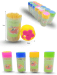 H - 019 palillo dental de bambú bote flor C/12 M80-5G-1 o PG-1006