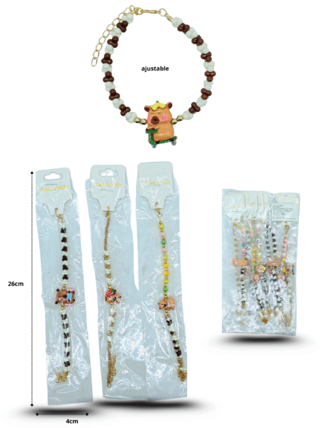 K - 013 pulsera perlas Capy Bara C/12 25L-16