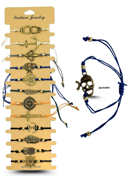 K - 016 pulsera con dije de pirata C/12 XL33-4 o 37-21