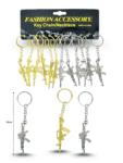 L - 042 llavero rifle metálico dorado y plata 13cm C/12 F1341