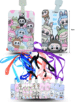 P - 009 porta gafete decorado LABUBU con cinta C/12 DG25-B25