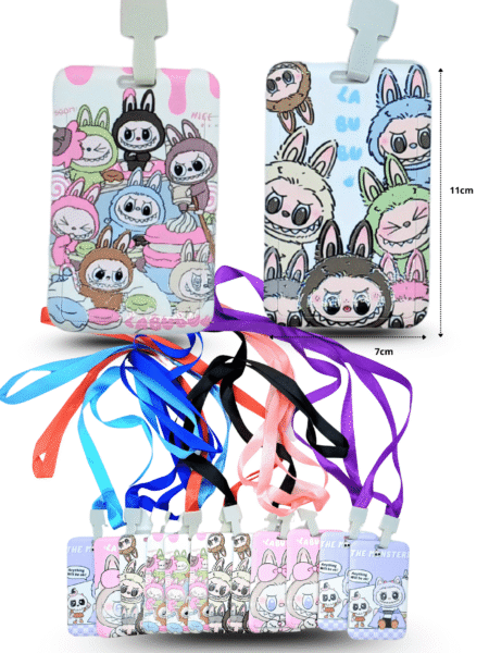 P - 009 porta gafete decorado LABUBU con cinta C/12 DG25-B25