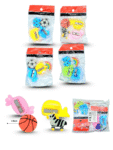P - 031 sacapuntas y borrador figuras set 4 pzas C/12 MW4-3G-6