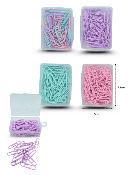 P - 071 clips colores pastel tipo mariposa en caja C/12 XLE-39