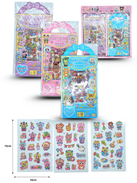 P - 178 sticker bby three  en caja set  3 tiras C/40 25I-102
