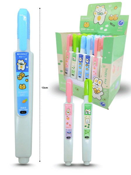 P - 187 corrector tipo pluma decorado 8ml C/24 GD-108