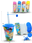Q - 002 vaso con popote decorado C/12 MW36-3A-10