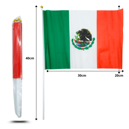 SEP - 006 bandera nacional 20x30cm con baston 40cm C/12 V2103
