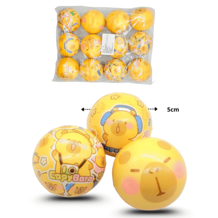 T - 004 pelota esponja 7cm decorada capy bara C/12 25F-113
