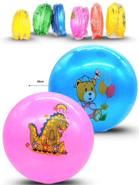 T - 010 pelota de hule decorada C/10 GLO-04166C o GLO-04158C