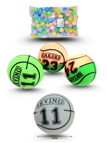 T - 045 pelota saltarina basketball colores 3.2cm  C/100 GPM-9007
