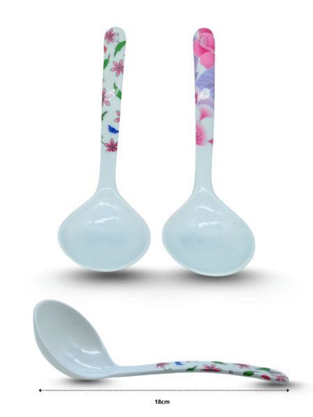 U - 004 cucharon mini melamina decorado C/12 A1167