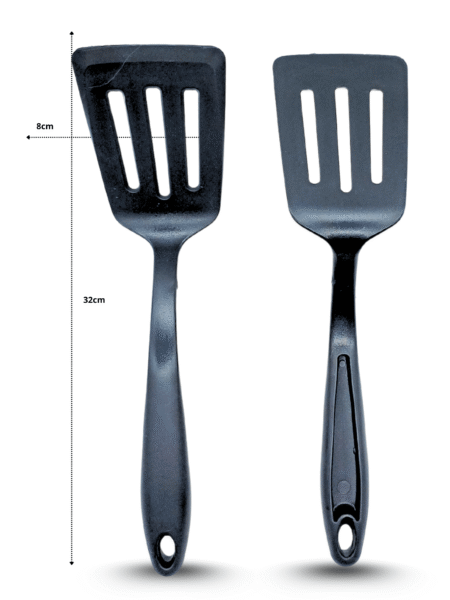 U - 011 pala volteadora calada utensilio negro alta resistencia nylon C/10 9852