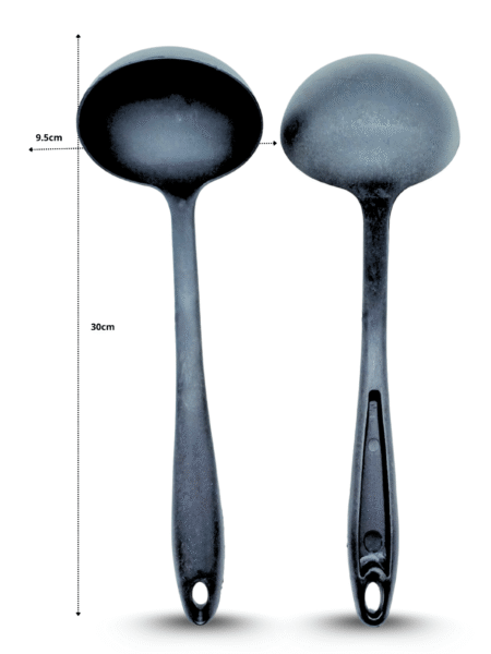 U - 014 cucharon utensilio negro alta resistencia nylon C/10 9838