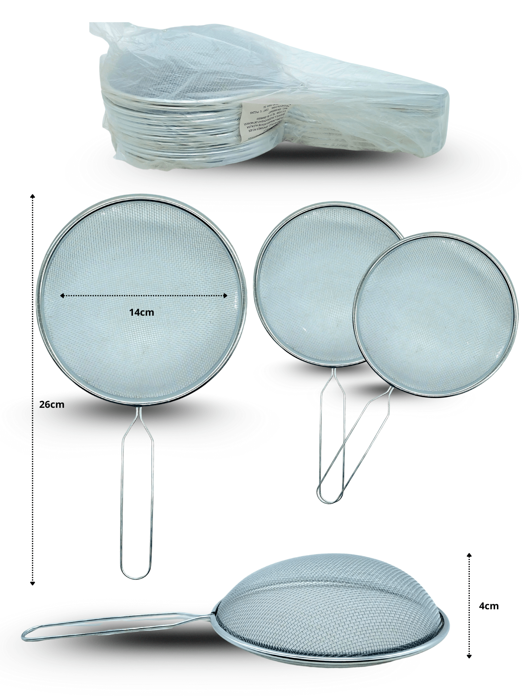 U - 034 colador metálico 14cm C12 XH4649 y PB-3014