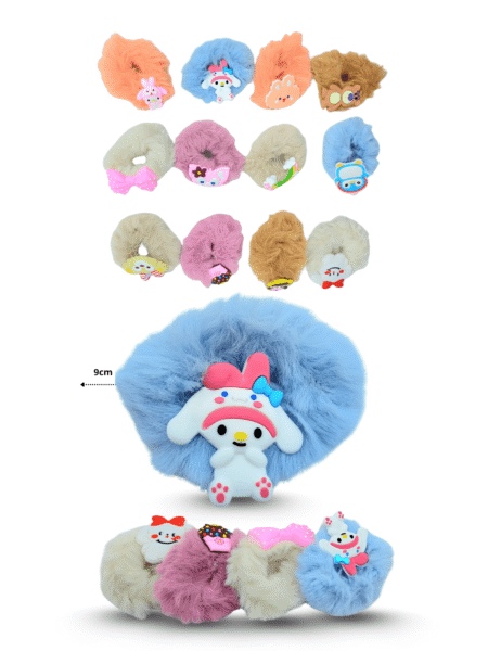 V - 018 dona peluche con decoración de hule C/12 JA-C0013