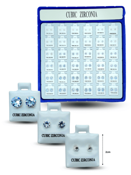 A - 013 arete charola azul broquel zirconia C/36 XH7136