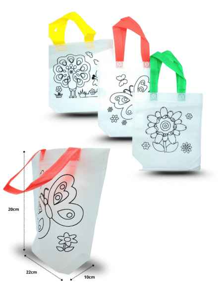 B - 064 bolsa ecológica con dibujo para decorar 22x20x10cm C/10 B6189