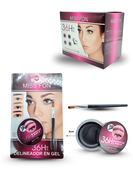 C - 002 gel delineador en tarro con pincel en blister MISS FON C/24 HLU-29