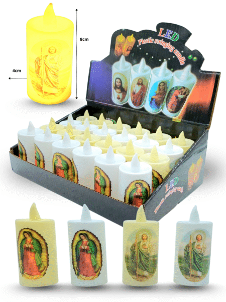 D - 006 lampara vela led religiosa 8x4cm C/24 F3199 o XN37