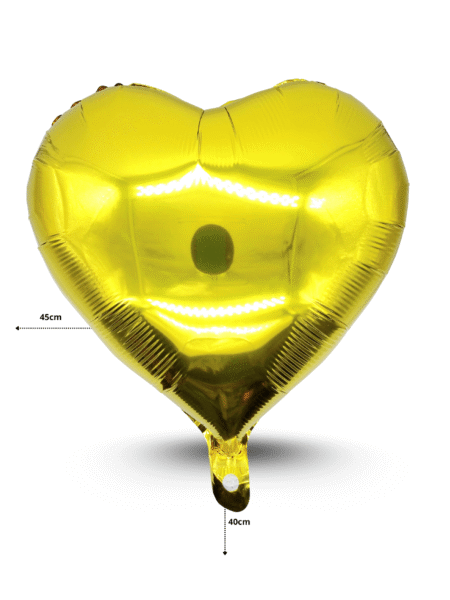 G - 051 globo corazón metálico dorado 45cm C/50 C25303