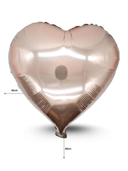 G - 052 globo corazón metálico oro rosado 45cm C/50 C25303