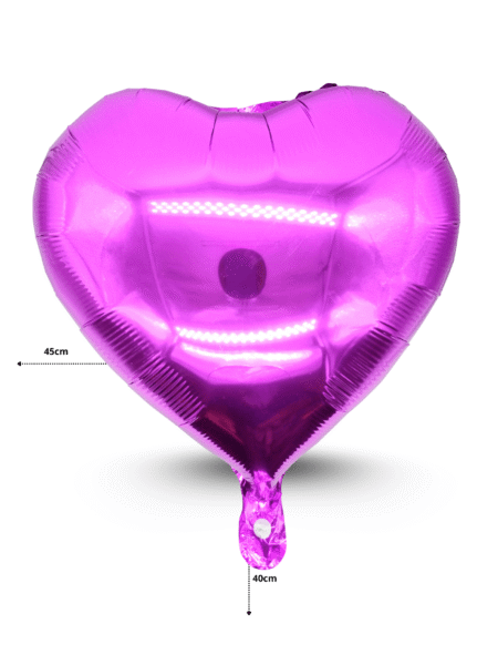 G - 054 globo corazón metálico 45cm fucsia C/50 C25303