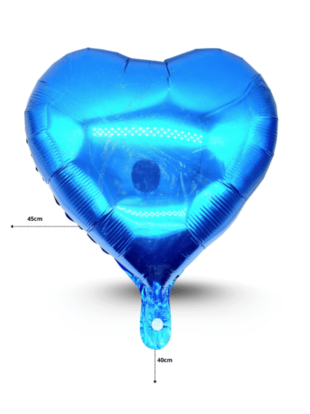 G - 055 globo corazón metálico 45cm azul rey C/50 C25303