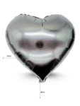 G - 056 globo corazón metálico 45cm negro C/50 C25303