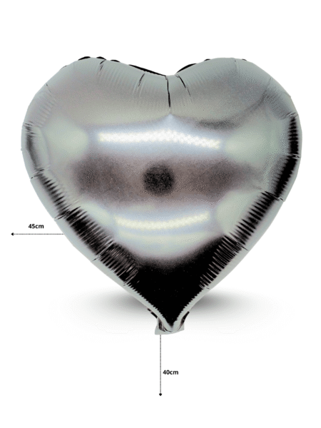 G - 056 globo corazón metálico 45cm negro C/50 C25303