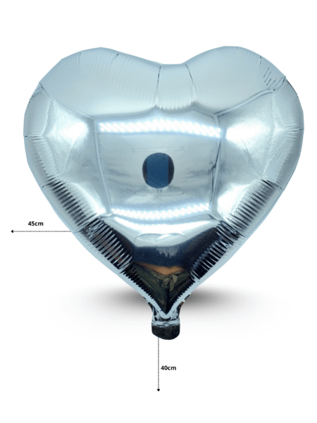 G - 057 globo corazón metálico 45cm C/50 plata C25303