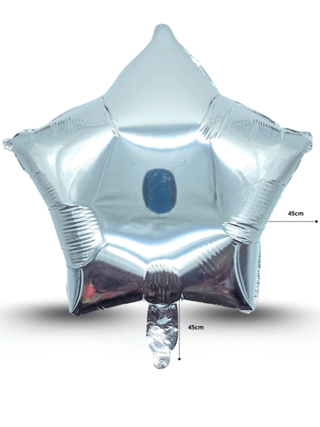G - 086 globo estrella metálico 45cm plata C/50 C25302