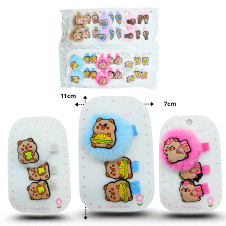 J - 035 pico capy bara par decoración hule y pico pompón set 3 pzas C/12 AG504