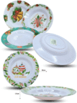 N - 007 plato sopero melamina 18cm decorado navidad C/10 J5175