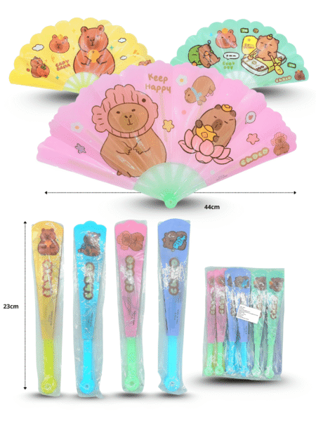 O - 003 abanico plástico decorado capy bara C/12 25K-71