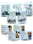 P - 026 etiquetas escolares individuales set 4 pzas surtidas C/10 ALB MOR