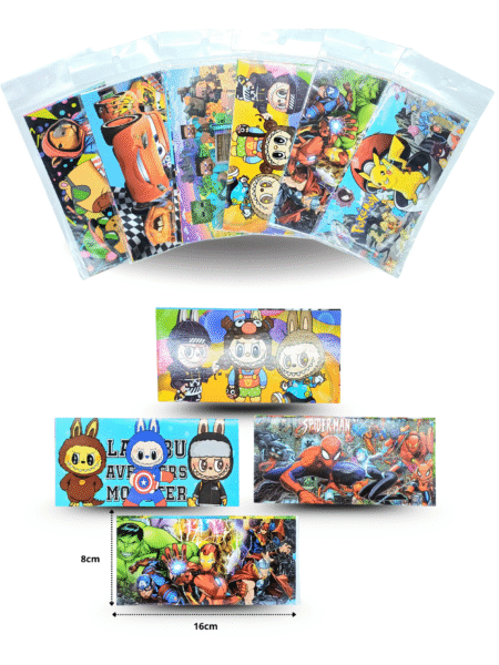 P - 038 sticker personajes set 4 pzas surtidas C/10 ALB MOR