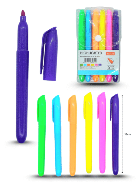 P - 099 marcatextos neón tipo pluma C/6 W-104