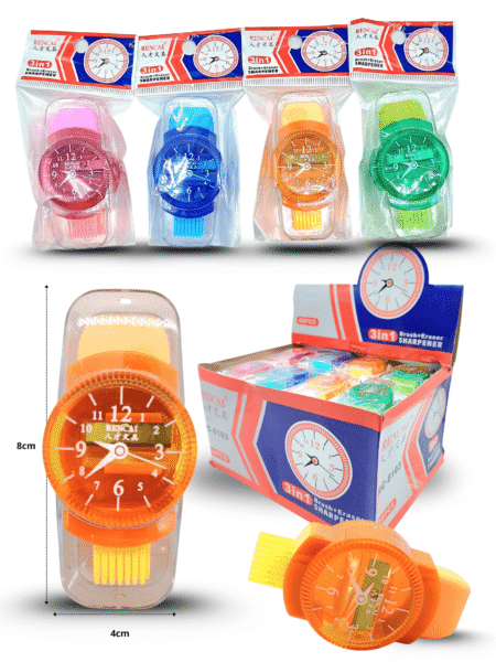 P - 118 sacapuntas, borrador y cepillo reloj C/48 RC-8103 o QWL-28
