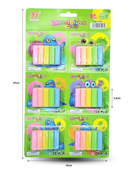 P - 123 plastilina 5 colores en planilla C/6 B4238