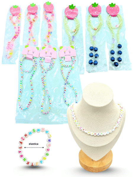 S - 010 collar infantil con pulsera set 2 pzas C/12 54U-50