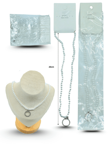 S - 013 collar perlas con dije C/12 HLP-1771