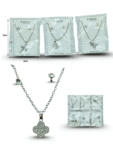 S – 017 collar dije brillos diseño surtido con par de broqueles plateado C12 XH7135