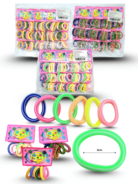 V - 038 liga licra colores y lineas 2.5cm set 6 pzas C/12 NWY-1337