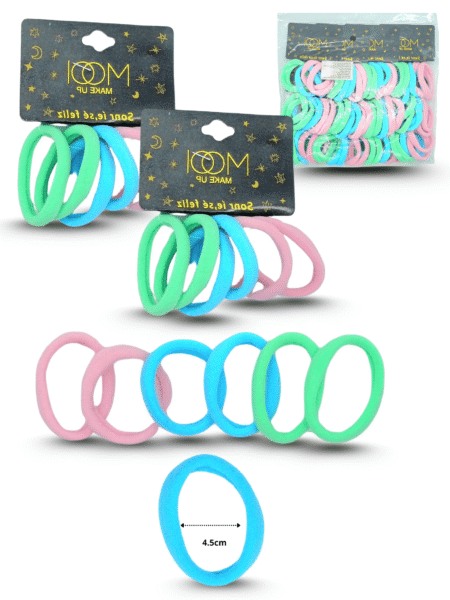 V - 057  liga licra 4.5cm set 6 pzas pastel C/12 75052-ME