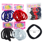 V – 073 liga licra grande set 6 pzas colores escolares 6cm C12 XH5094