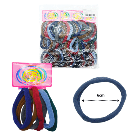 V - 072 liga licra grande set 6 pzas colores palidos 6cm C/12 XH5094